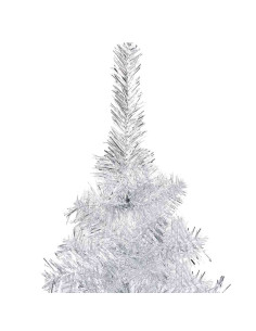 Albero di Natale Preilluminato con Palline Argento 120 cm PET 2