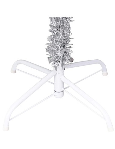 Albero di Natale Preilluminato con Palline Argento 120 cm PET