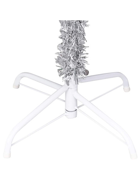 Albero di Natale Preilluminato con Palline Argento 120 cm PET