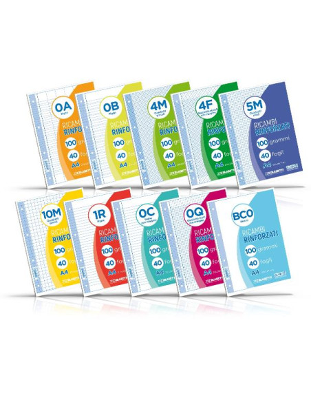 RICAMBI A4 RIGHE 4F 40FF 100GR