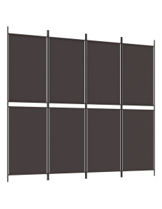 Divisorio a 4 Pannelli Marrone 200x180 cm in Tessuto 2