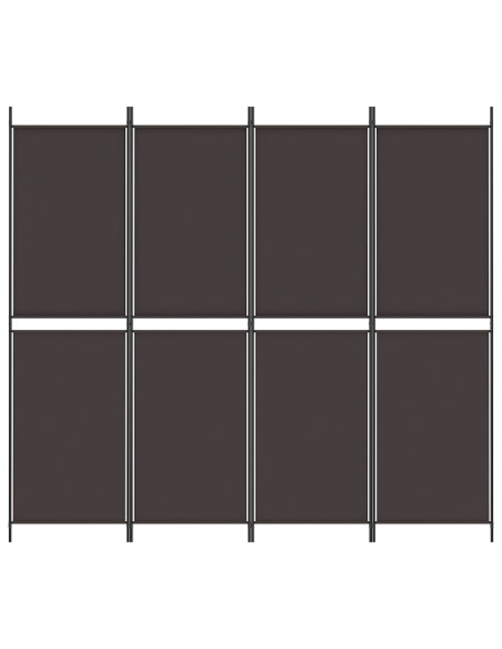 Divisorio a 4 Pannelli Marrone 200x180 cm in Tessuto