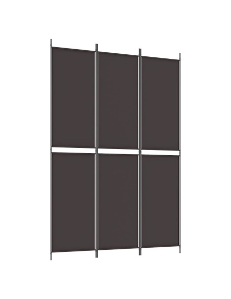 Divisorio a 3 Pannelli Marrone 150x220 cm in Tessuto