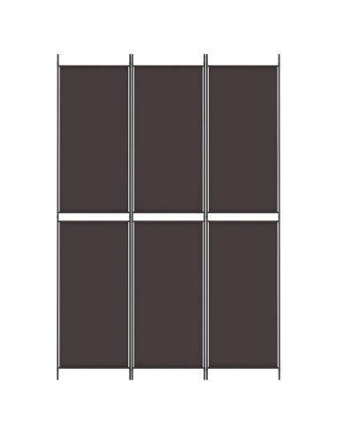 Divisorio a 3 Pannelli Marrone 150x220 cm in Tessuto