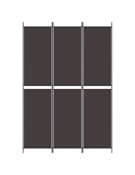 Divisorio a 3 Pannelli Marrone 150x220 cm in Tessuto
