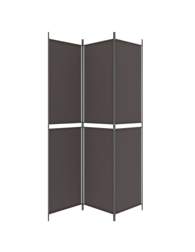 Divisorio a 3 Pannelli Marrone 150x220 cm in Tessuto