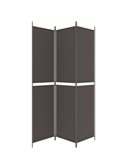 Divisorio a 3 Pannelli Marrone 150x220 cm in Tessuto