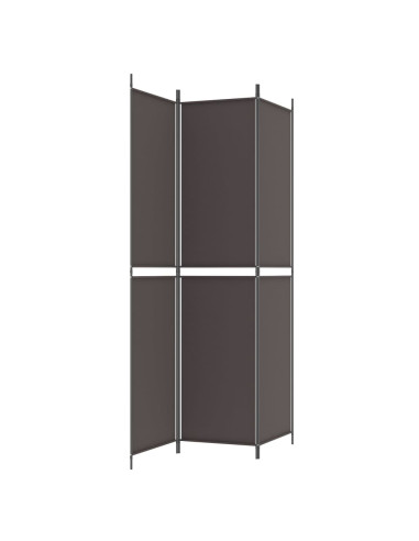 Divisorio a 3 Pannelli Marrone 150x220 cm in Tessuto
