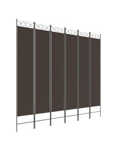 Divisorio a 6 Pannelli Marrone 240x220 cm in Tessuto 2