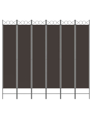 Divisorio a 6 Pannelli Marrone 240x220 cm in Tessuto