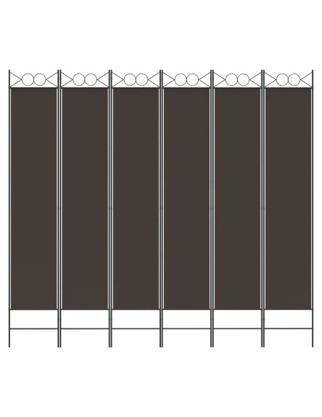 Divisorio a 6 Pannelli Marrone 240x220 cm in Tessuto