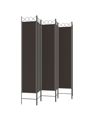 Divisorio a 6 Pannelli Marrone 240x220 cm in Tessuto