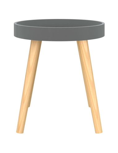 Tavolino Grigio 38x38x40cm Legno Multistrato e Massello di Pino