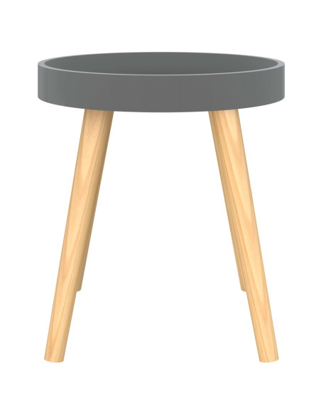 Tavolino Grigio 38x38x40cm Legno Multistrato e Massello di Pino