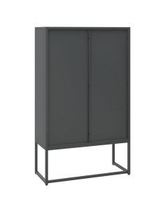 Credenza Alta Antracite 80x35x135 cm in Acciaio 2