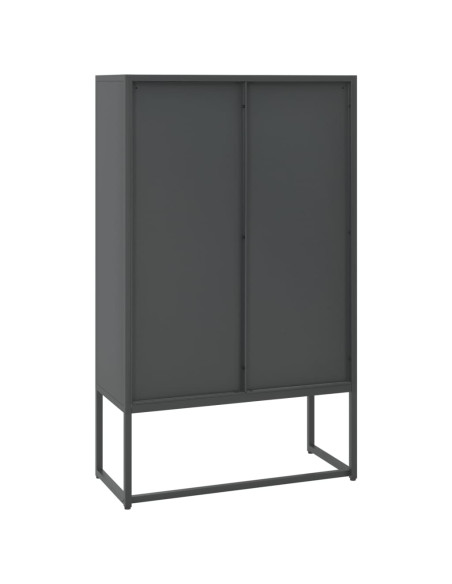 Credenza Alta Antracite 80x35x135 cm in Acciaio