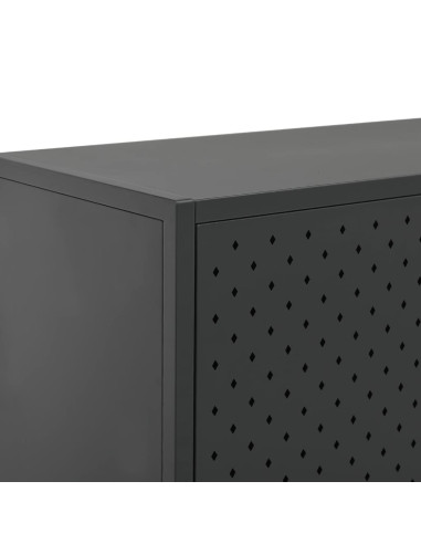 Credenza Alta Antracite 80x35x135 cm in Acciaio