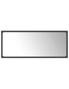 Specchio da Bagno Grigio 90x1,5x37 cm in Legno Multistrato 2