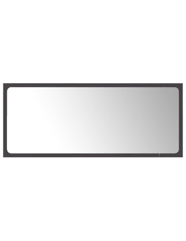 Specchio da Bagno Grigio 90x1,5x37 cm in Legno Multistrato