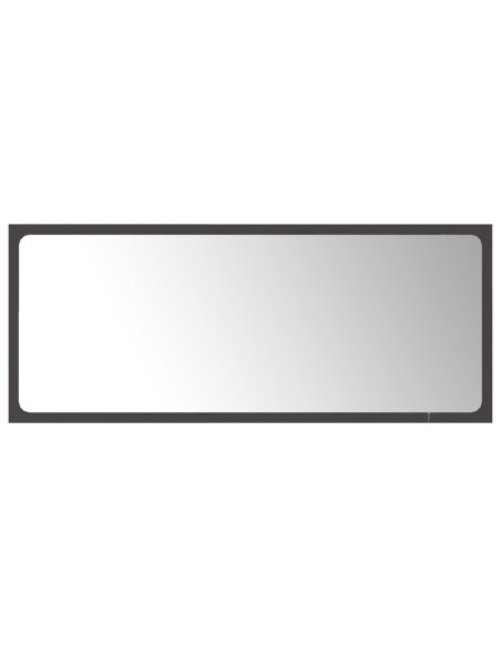 Specchio da Bagno Grigio 90x1,5x37 cm in Legno Multistrato