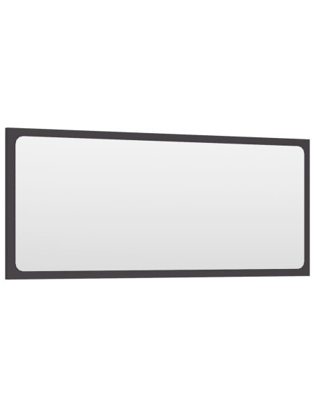 Specchio da Bagno Grigio 90x1,5x37 cm in Legno Multistrato