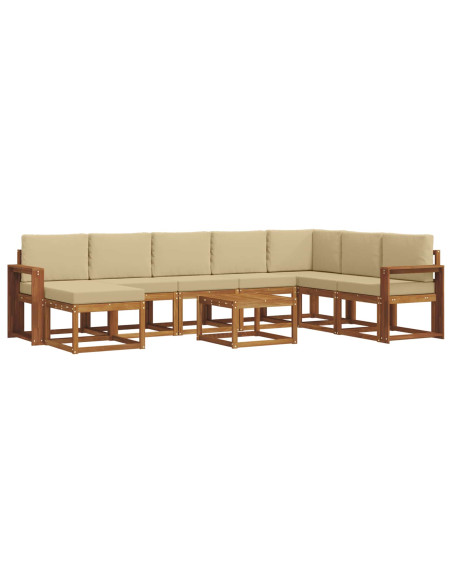 Set di divani con cuscino 9 pcs Naturale e Beige