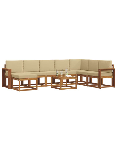 Set di divani con cuscino 9 pcs Naturale e Beige