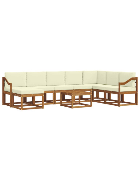 Set di divani con cuscino 9 pcs Naturale e Crema