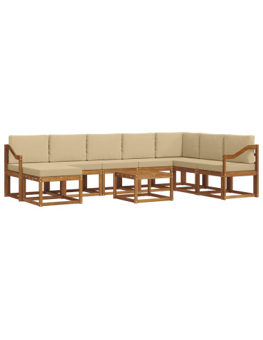 Set di divani con cuscino 9 pcs Naturale e Beige