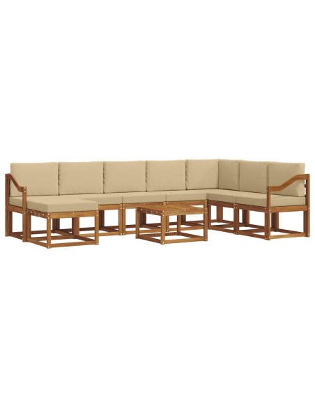 Set di divani con cuscino 9 pcs Naturale e Beige