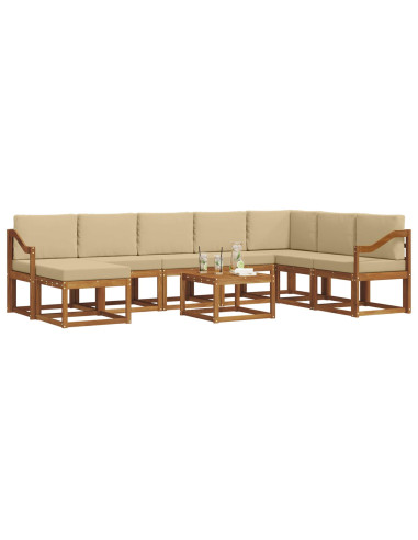 Set di divani con cuscino 9 pcs Naturale e Beige