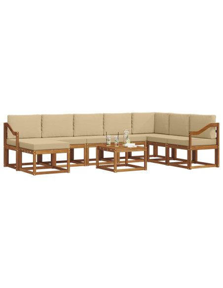 Set di divani con cuscino 9 pcs Naturale e Beige