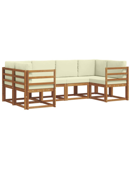 Set di divani con cuscino 6 pcs Naturale e Crema