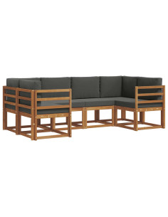 Set di divani con cuscino 6 pcs Naturale e Antracite 2