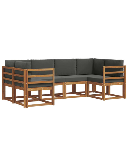 Set di divani con cuscino 6 pcs Naturale e Antracite