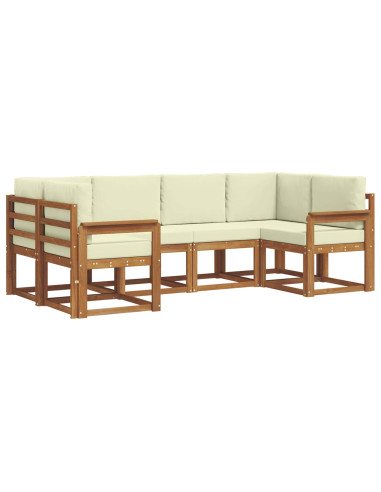 Set di divani con cuscino 6 pcs Naturale e Crema