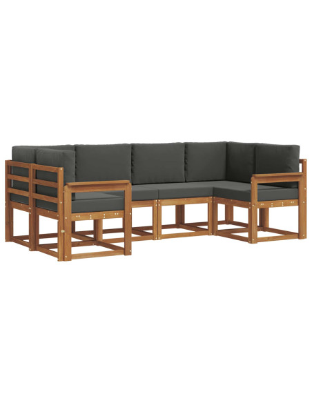 Set di divani con cuscino 6 pcs Naturale e Antracite