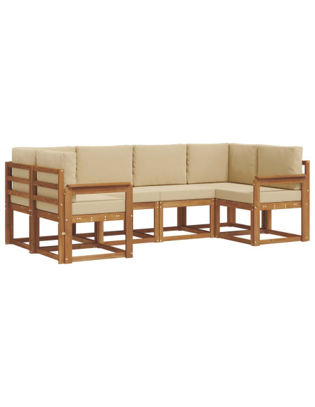 Set di divani con cuscino 6 pcs Naturale e Beige