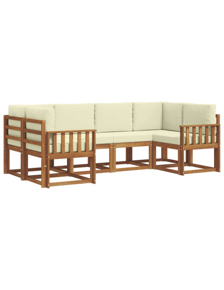 Set di divani con cuscino 6 pcs Naturale e Crema