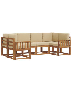 Set di divani con cuscino 6 pcs Naturale e Beige 2