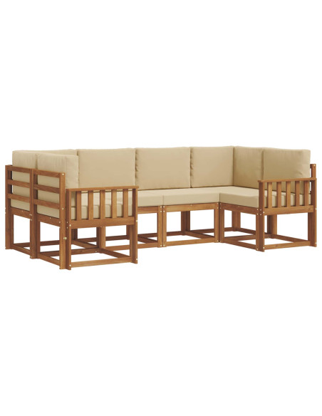 Set di divani con cuscino 6 pcs Naturale e Beige
