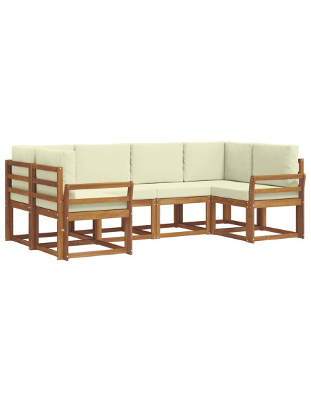 Set di divani con cuscino 6 pcs Naturale e Crema