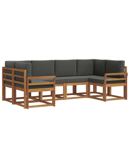 Set di divani con cuscino 6 pcs Naturale e Antracite