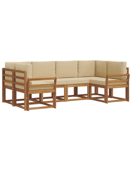 Set di divani con cuscino 6 pcs Naturale e Beige
