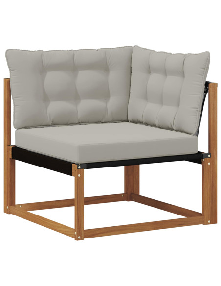 Set di divani da esterno 5 pcs Naturale e Grigio Chiaro