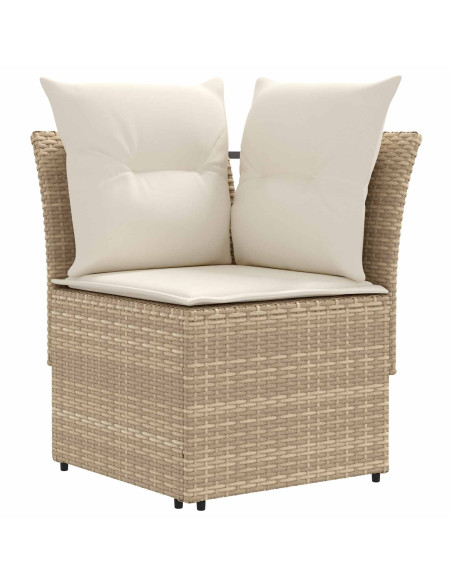 Set di Mobili con cuscino 7 pcs Beige e Crema Rattan in PE