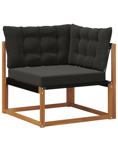 Set di divani da esterno con cuscino 7 pcs Naturale e Nero