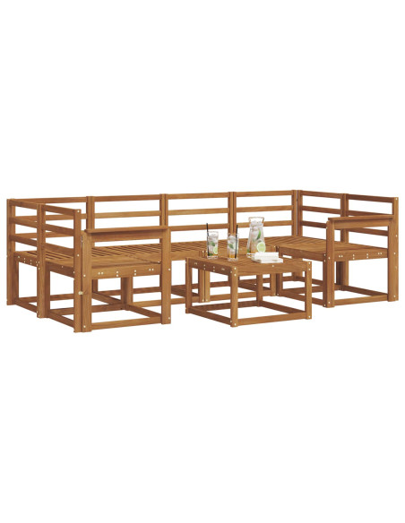 Set di divani da esterno 7 pcs Naturale