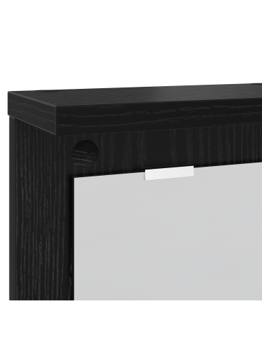 Appendiabiti a muro con lo scaffale Rovere nero 85 x 10 x 45 cm