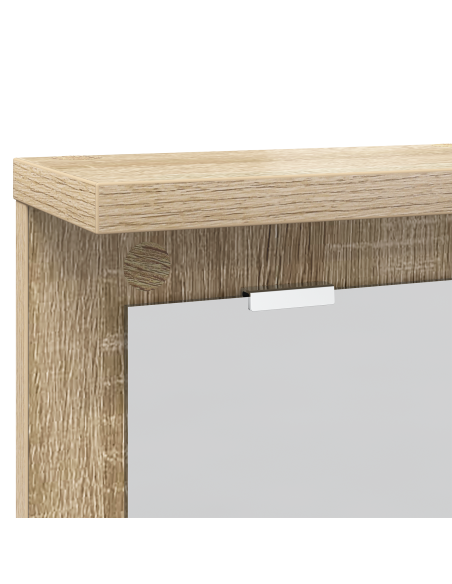 Appendiabiti a muro con specchio rovere sonoma 85 x 10 x 45 cm